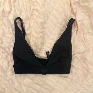 SKIMS Black Ribbed Wireless Bralette